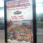 Cardiff Bay Beach image used for bus stop advertising