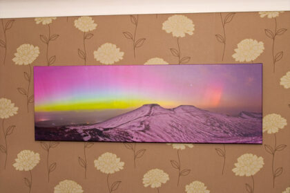 Example print of the aurora borealis over Pen y Fan in the Brecon Beacons