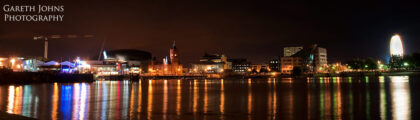 Cardiff Bay panoramic at night