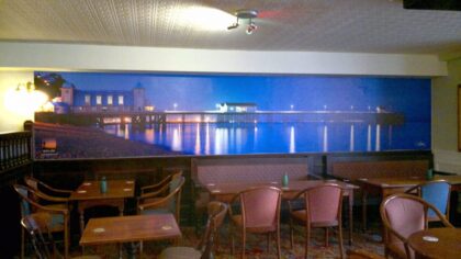 Cefn Mably Hotel Wall Display of Penarth Pier at Night (2)