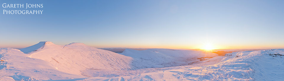 Corn Du, Pen y Fan and Cribyn at sunrise