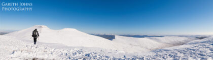 Corn Du, Pen y Fan and Cribyn covered in snow