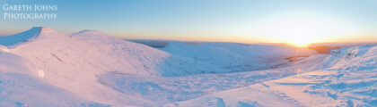 Corn Du, Pen y Fan and Cribyn winter sunrise