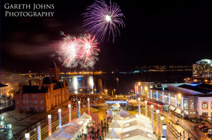 Fireworks over Cardiff Bay