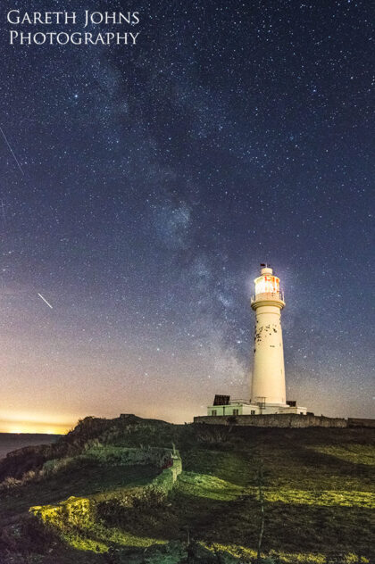 The milky way over Flat Holm Island Lighthouse