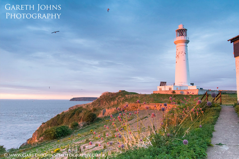 Flat Holm Island lighthouse at Sunrise