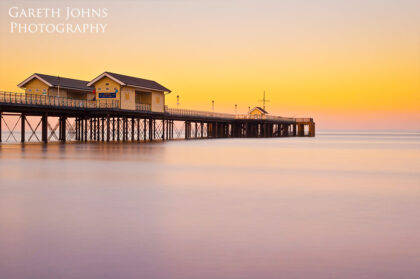 Long exposure of Penarth pier sunrise