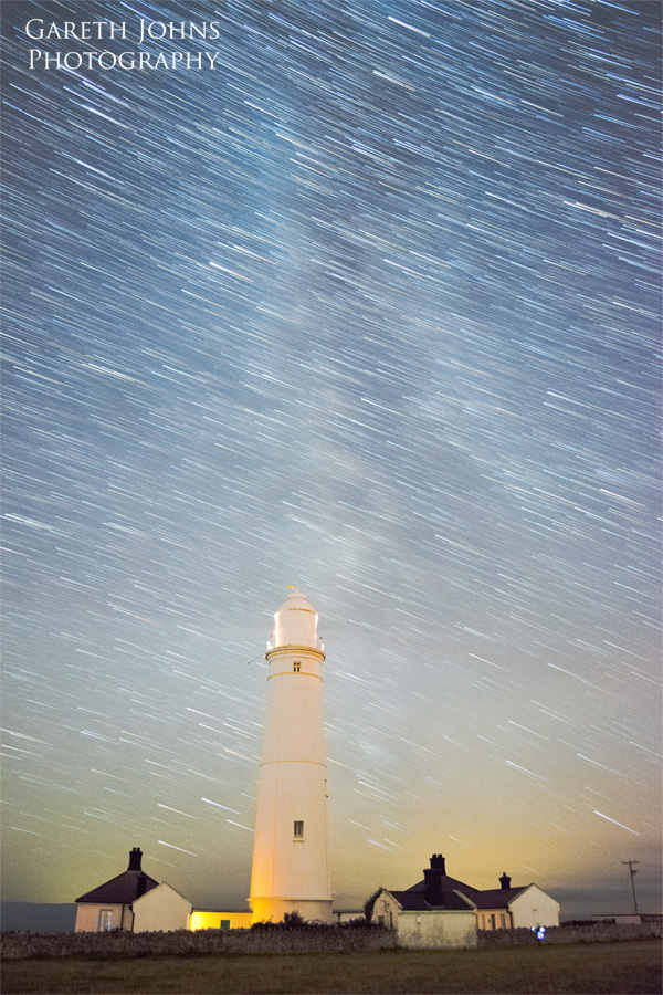 Star trail over Nash Point lighthouse