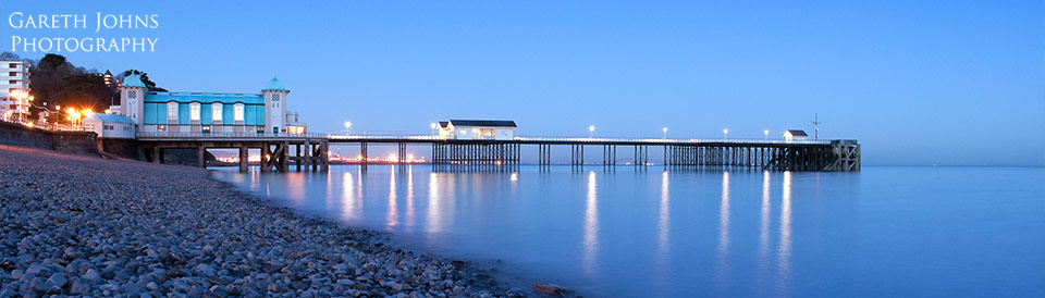 Night time panoramic of Penarth Pier