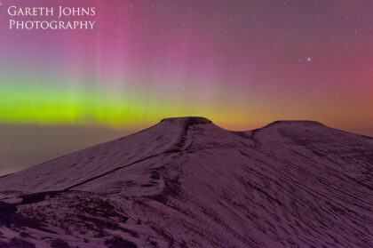 Northern lights over Pen y Fan
