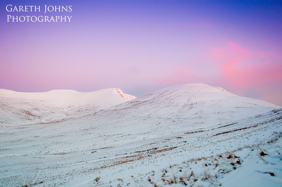 Winter Pen y Fan and Cribyn sunrise
